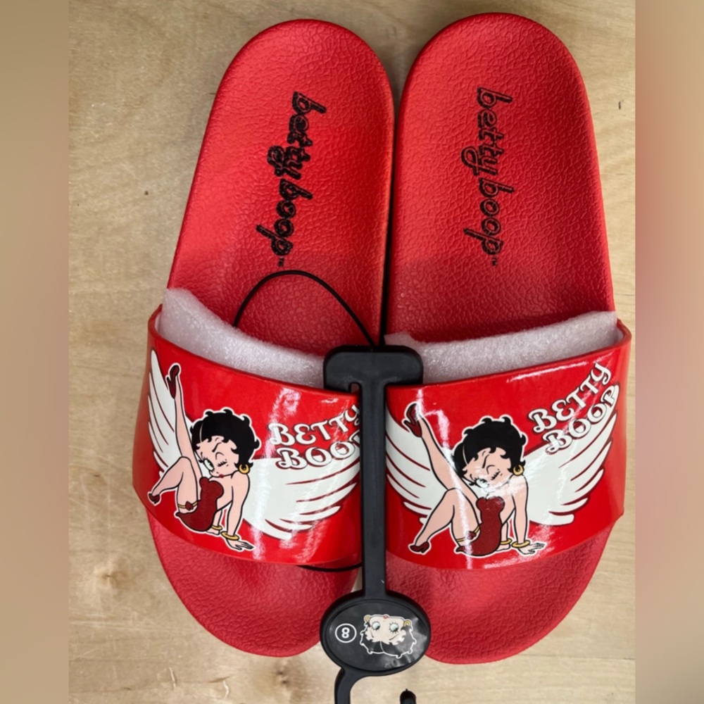 Red Betty Boop Angel Slides brand new